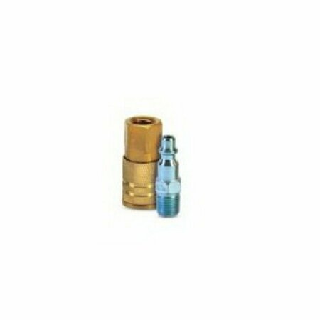 PRIMESOURCE BUILDING PRODUCTS Grip-Rite Plug and Coupler Kit, 1/4 in, NPT, Brass/Steel GRF14PCIK
